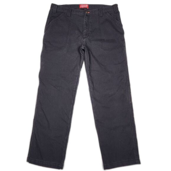 Coleman Fleece Lined Outdoor Carpenter Black Pants Men's Size 36 x 32 - Picture 1 of 6